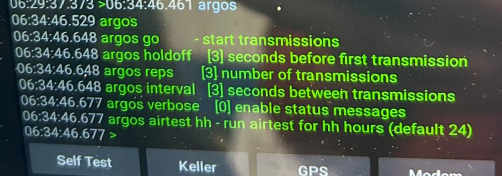 Screenshot of argos command